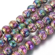 Kép 1/3 - Galvanizált multicolor lávakő ásványgyöngy (8mm)/10db