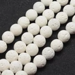 Kép 1/3 - Fehér lávakő ásványgyöngy szálban (8mm)/48db