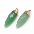 Kép 1/2 - Aventurin ásványmedál arany színű szerelékkel (26x8mm)