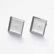 Kép 2/2 - Nemesacél négyzet alakú bedugós fülbevaló alap (10x10mm)