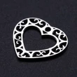 Kép 2/2 - Nemesacél szív alakú medál/kapcsolóelem (17x19mm)