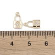 Kép 3/3 - Arany színű 18K arannyal futtatott cirkónia, lakat medál (10x5x1.5mm)