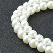 Kép 3/4 - Fehér, gyöngyház fényű tekla üveggyöngy szálban (10mm) /40db
