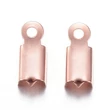 Kép 2/2 - 10db Nemesacél rozé arany színű bőrvégzáró (10x4x3mm)