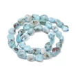 Kép 2/3 - Larimar csiszolt ásványgyöngy szálban (8~10x8~9x5.5~6mm) /39.5cm