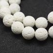Kép 3/3 - Fehér lávakő ásványgyöngy (8mm)10db
