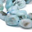 Kép 3/3 - Larimar csiszolt ásványgyöngy szálban (8~10x8~9x5.5~6mm) /39.5cm