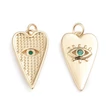 Kép 1/3 - Arany színű evil eye szív fityegő cirkónia kővel (24x14x3mm)