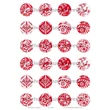 Kép 1/2 - Pirosfestős-1 Üveglencsés ékszerpapír 25mm 12 féle minta A5