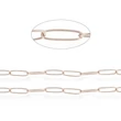 Kép 1/4 - Rozé arany színű nemesacél keresztezett szemű ékszerlánc (10x2,5x0,5mm)