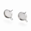 Kép 1/2 - Nemesacél bedugós fülbevalóalap hurokkal (8mm)