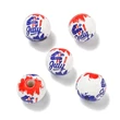 Kép 1/3 - 5db Függetlenség napjára, amerikai, július 4-i feliratos fagyöngy (15.5~16mm)