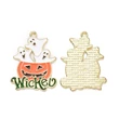 Kép 2/3 - Zománcozott halloween tök fityegő szellemmel (28.5x22x1mm)