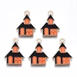 Kép 1/3 - Zománcozott halloween ház fityegő (22x15,5x1,5mm) /2db