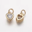 Kép 1/2 - Arany színű 18K arannyal futtatott cirkónia szív fityegő (9x6.5x4mm)