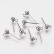 Kép 1/2 - 1pár nemesacél golyós tovább építhető bedugós fülbevalóalap (15x4mm)
