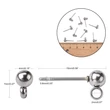 Kép 2/3 - 1pár nemesacél golyós tovább építhető bedugós fülbevalóalap (15x7x4mm)