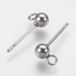 Kép 2/2 - 1pár nemesacél golyós tovább építhető bedugós fülbevalóalap (15x4mm)