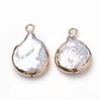 Kép 2/2 - Valódi kagyló gyöngy medál akasztóval (16~22x13~16x4~8mm)