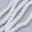 Kép 1/3 - Csiszolt fehér üveggyöngy szálban (4mm) /88-90db