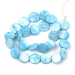 Kép 2/2 - 10db Festett édesvízi lapos kerek alakú kék színű gyöngy (15x2.5~4mm)