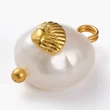 Kép 3/3 - Valódi kagyló gyöngy medál akasztóval kagylóhéjjal (13~16x8~9x5~8mm)