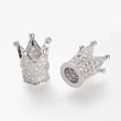 Kép 1/4 - Korona ezüst színű cirkónia gyöngy (12x10mm)