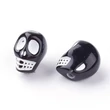 Kép 2/2 - 10db Fekete színű Koponya alakú akril gyöngy (13x10x2mm)