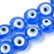 Kép 1/2 - 2db Kék Allah szeme lapos üveggyöngy (17x9mm)