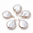 Kép 1/2 - Valódi kagyló gyöngy medál akasztóval (16~22x13~16x4~8mm)