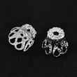 Kép 1/6 - 10db Ezüst színű csúcsos gyöngykupak (8,5x6,5mm)