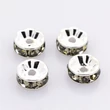 Kép 1/2 - 10db ezüst színű fekete strasszos köztes (8x4mm)