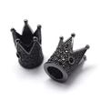 Kép 1/2 - Korona gunmetál színű cirkónia gyöngy (12x10mm)