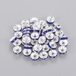 Kép 1/2 - 10db ezüst színű sötét kék strasszos köztes (6x3mm)