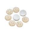 Kép 1/2 - 4db Sárga színű csillámos druzy műgyanta kabochon (12mm)