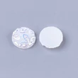 Kép 2/3 - 4db Fehér színű virág mintás csillámos druzy műgyanta kabochon (12mm)