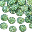 Kép 1/3 - 4db Tengerzöld színű csillámos druzy műgyanta kabochon (8mm)