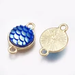 Kép 1/4 - Arany színű kék sellőpikkely mintás kapcsolóelem (19x11mm)