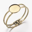Kép 1/7 - Antikolt bronz színű alacsonyabb peremű karperecalap (25mm)