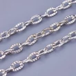 Kép 1/2 - 1m Ezüst színű keresztezett szemű fogazott ékszerlánc (2x3mm szemnagyságú)