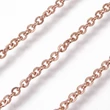 Kép 1/2 - Rozé arany színű nemesacél keresztezett szemű ékszerlánc (2x2,5mm)
