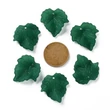 Kép 7/7 - 10db áttetsző sötétzöld levél medálka (24x22,5x3mm)