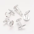 Kép 2/2 - 1 pár ezüst színű mandzsettagomb alap (12mm)