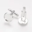 Kép 1/2 - 1 pár ezüst színű mandzsettagomb alap (12mm)