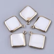 Kép 1/2 - Galvanizált arannyal futtatott édesvízi kagyló rombusz alakú medál (21~22x18~19x3mm)