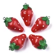 Kép 3/3 - Műgyanta eper medál  (35~36x19~19.5mm)
