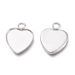 Kép 1/2 - Nemesacél szív medálalap medáltartóval (12x12mm)