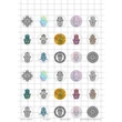 Kép 1/2 - Hamsa-1 Üveglencsés ékszerpapír 20mm 15 féle minta A5