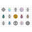 Kép 2/2 - Hamsa-1 Üveglencsés ékszerpapír 20mm 15 féle minta A5