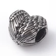 Kép 1/3 - Nemesacél szárny szív gyöngy (12x10mm)